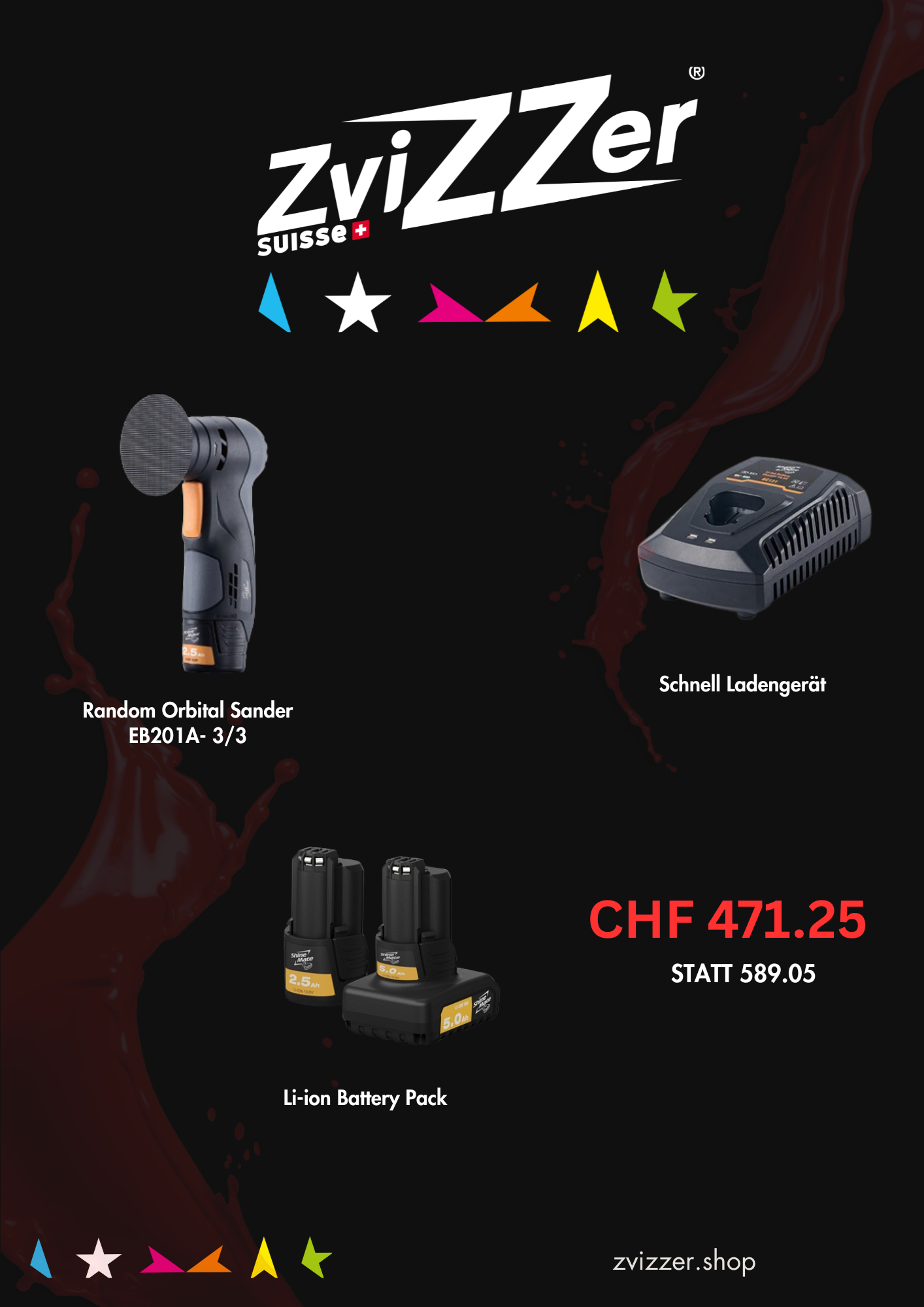 Shine Mate Random Orbital Sander Eb201A-3/3