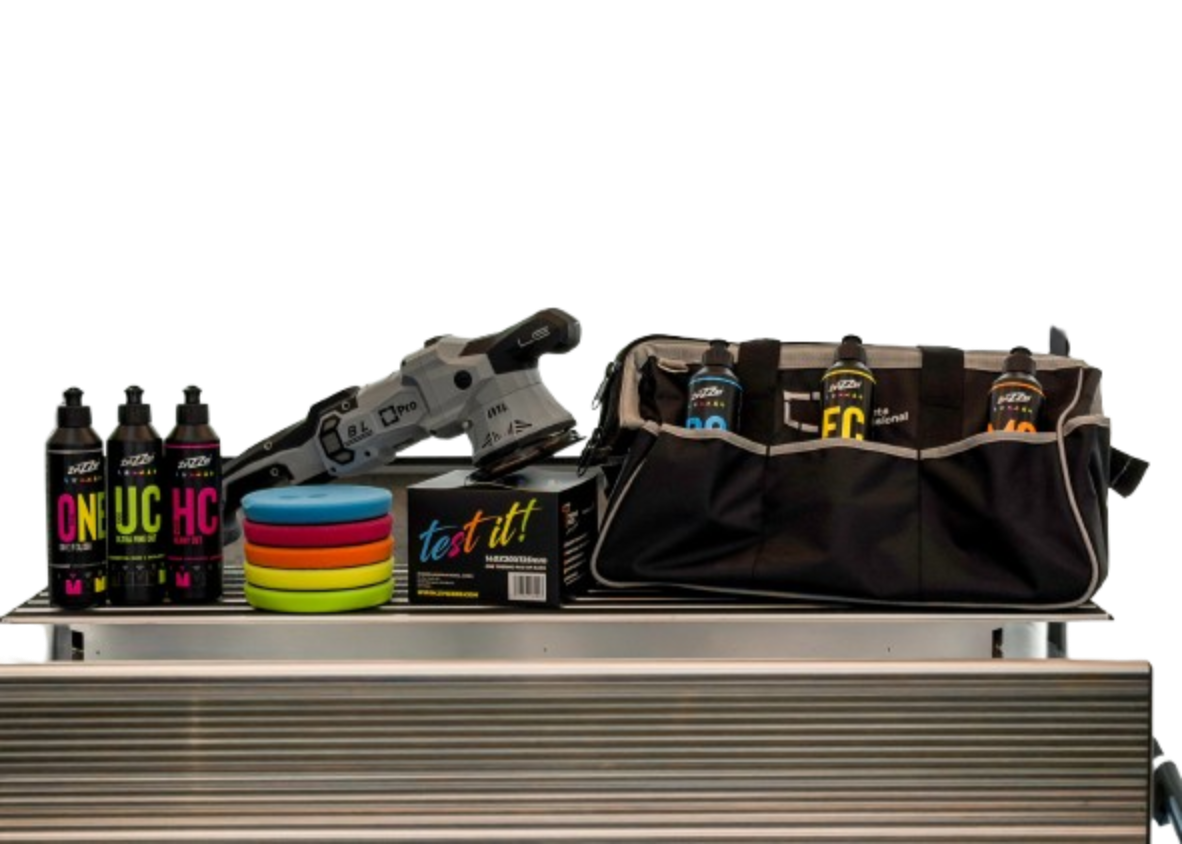 T4500 Pro Profi-Poliermaschine Set – Heavy Cut Bis Ultrafine + Thermo Pads